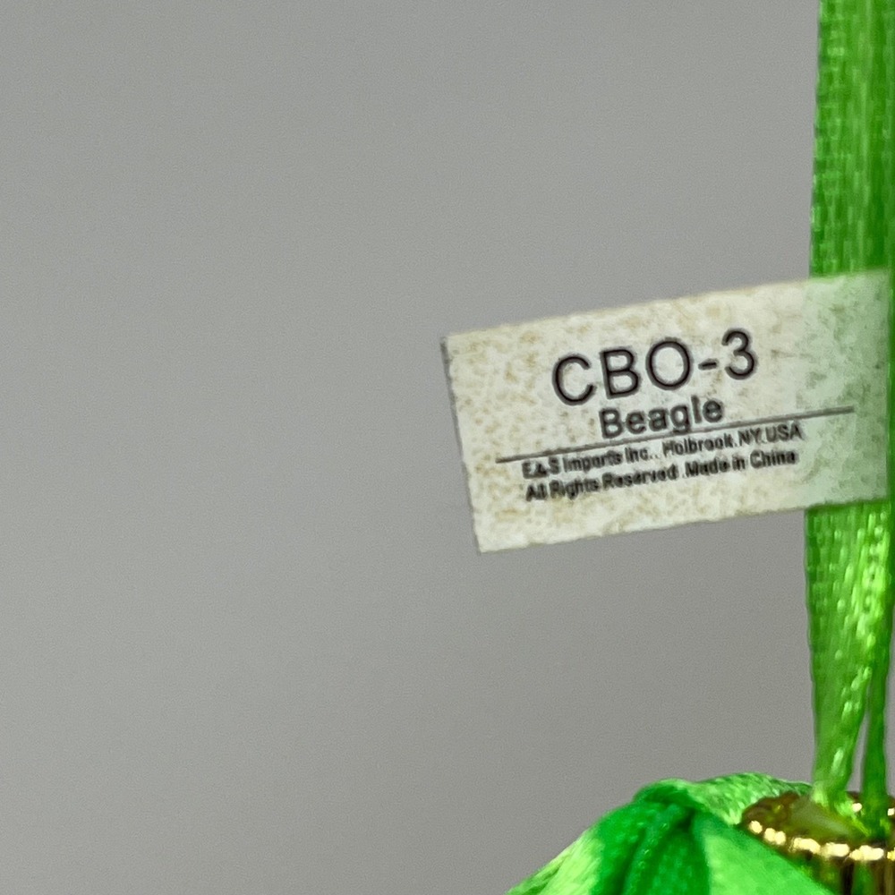 Beagle Dog Breed Christmas Ornament Round Ball Green Holiday Decor CBO-3 NIB - Picture 5 of 7